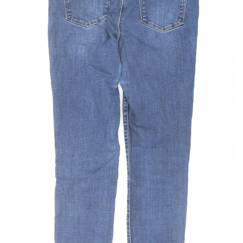 NEXT Womens Blue Cotton Skinny Jeans Size 14 L30 in Regular Button