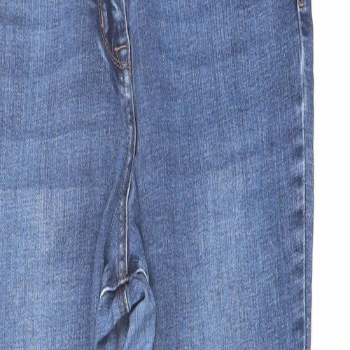 NEXT Womens Blue Cotton Skinny Jeans Size 14 L30 in Regular Button