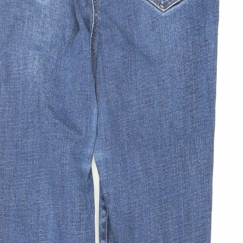 NEXT Womens Blue Cotton Skinny Jeans Size 14 L30 in Regular Button