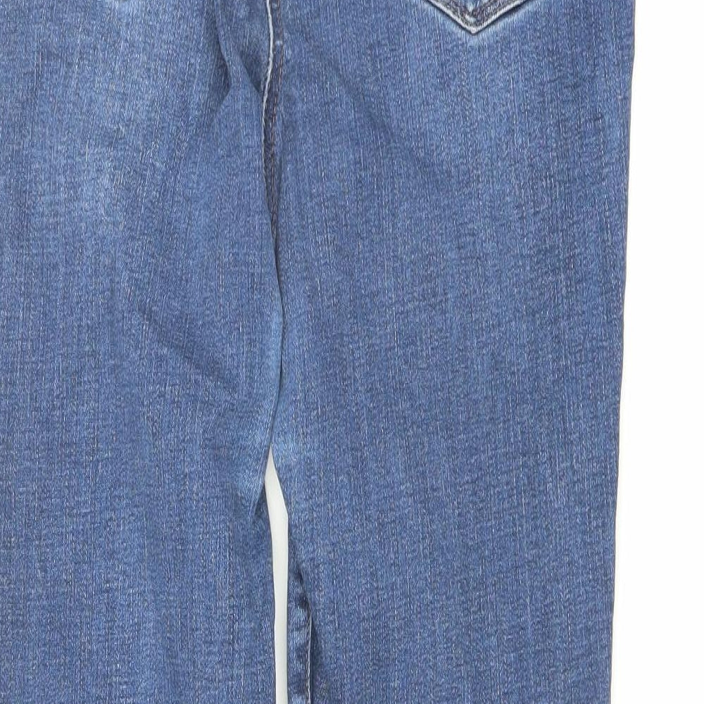 NEXT Womens Blue Cotton Skinny Jeans Size 14 L30 in Regular Button