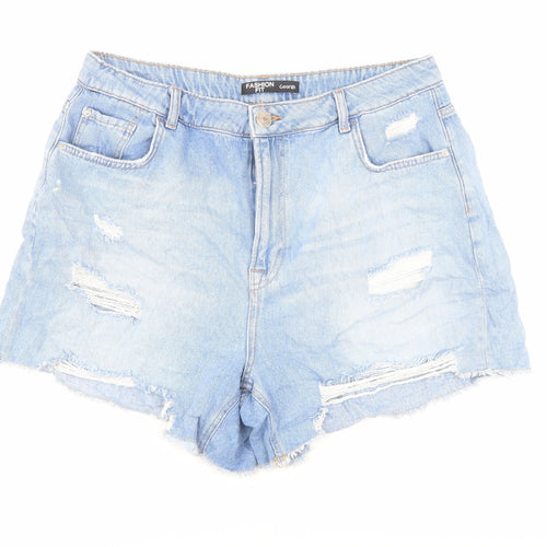 George Womens Blue Cotton Cut-Off Shorts Size 18 L4 in Regular Button