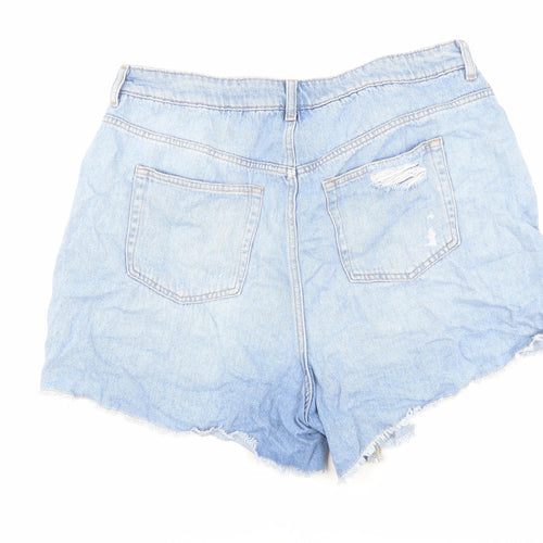 George Womens Blue Cotton Cut-Off Shorts Size 18 L4 in Regular Button