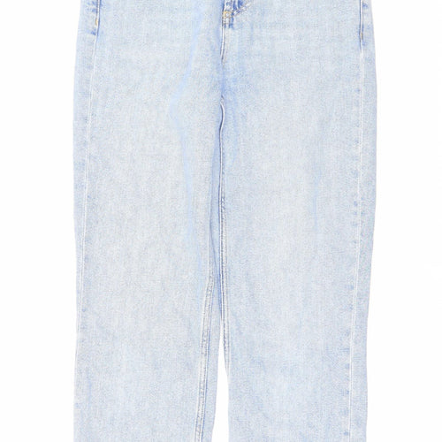 Topshop Womens Blue Cotton Tapered Jeans Size 26 in L24 in Regular Button