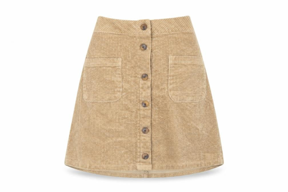 NEXT Girls Beige Cotton A-Line Skirt Size 12 Years Regular Button