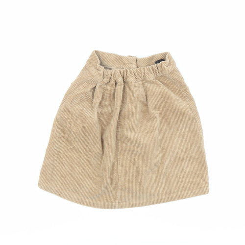 NEXT Girls Beige Cotton A-Line Skirt Size 12 Years Regular Button
