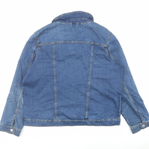 M&Co Womens Blue Jacket Size 18 Button