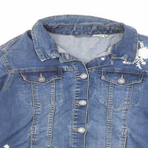 M&Co Womens Blue Jacket Size 18 Button