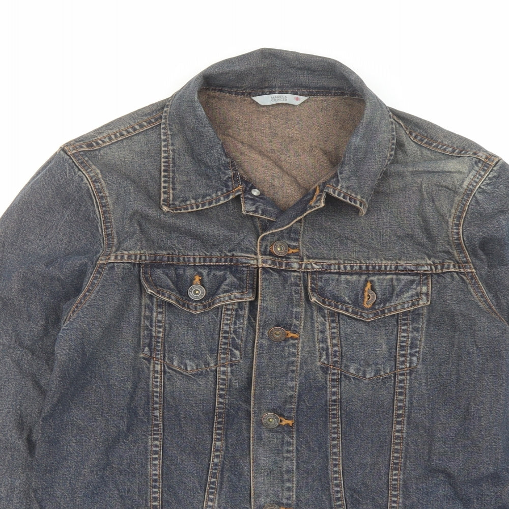 Marks and Spencer Womens Blue Jacket Size 12 Button - Vintage