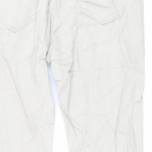 Marks and Spencer Mens Beige Cotton Straight Jeans Size 34 in L29 in Regular Button