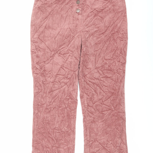 Marks and Spencer Girls Pink Cotton Sweatpants Trousers Size 12-13 Years Regular Button