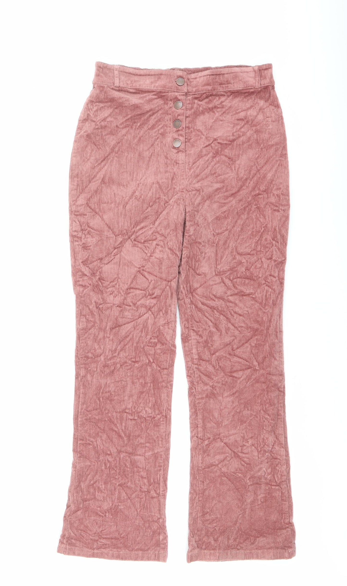 Marks and Spencer Girls Pink Cotton Sweatpants Trousers Size 12-13 Years Regular Button