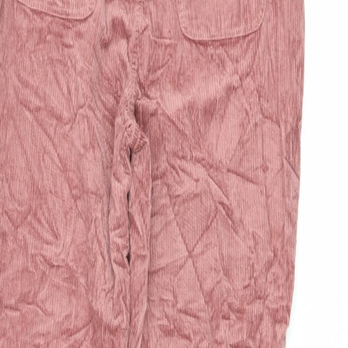 Marks and Spencer Girls Pink Cotton Sweatpants Trousers Size 12-13 Years Regular Button