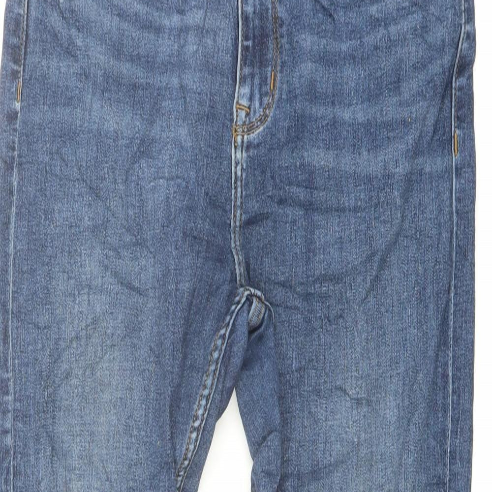 Marks and Spencer Womens Blue Cotton Skinny Jeans Size 10 L24 in Regular Button