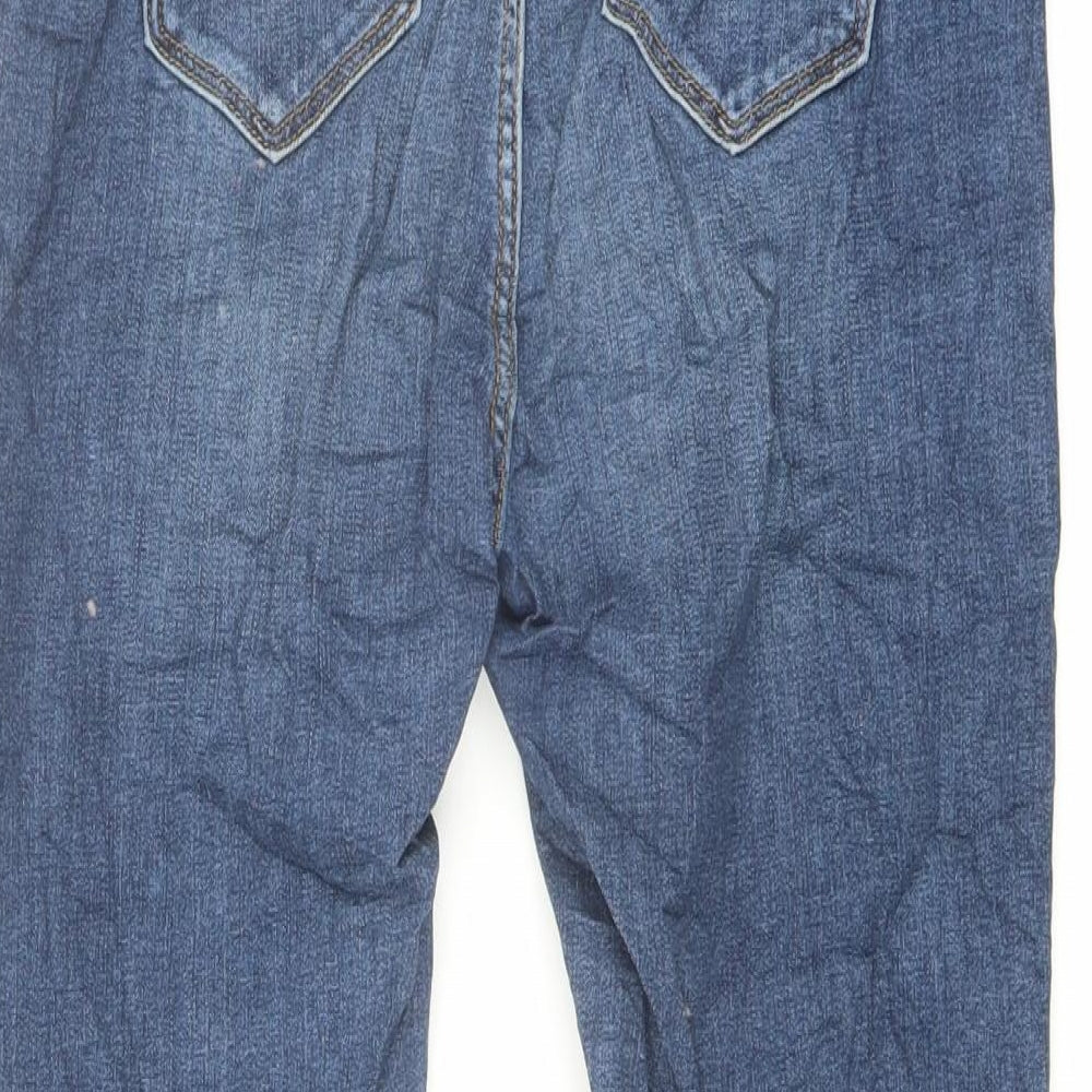 Marks and Spencer Womens Blue Cotton Skinny Jeans Size 10 L24 in Regular Button