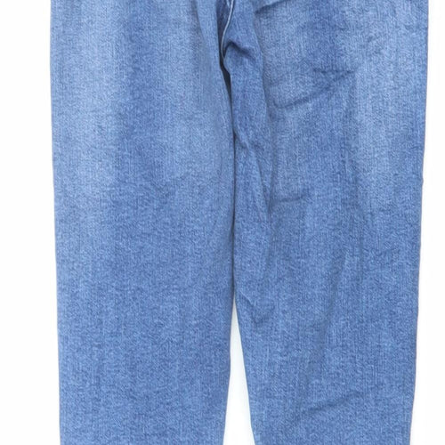Marks and Spencer Womens Blue Cotton Skinny Jeans Size 10 L27 in Regular Button
