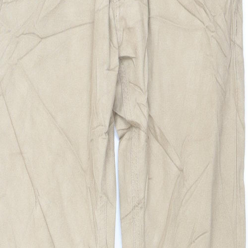 Marks and Spencer Mens Beige Cotton Straight Jeans Size 30 in L33 in Slim Button