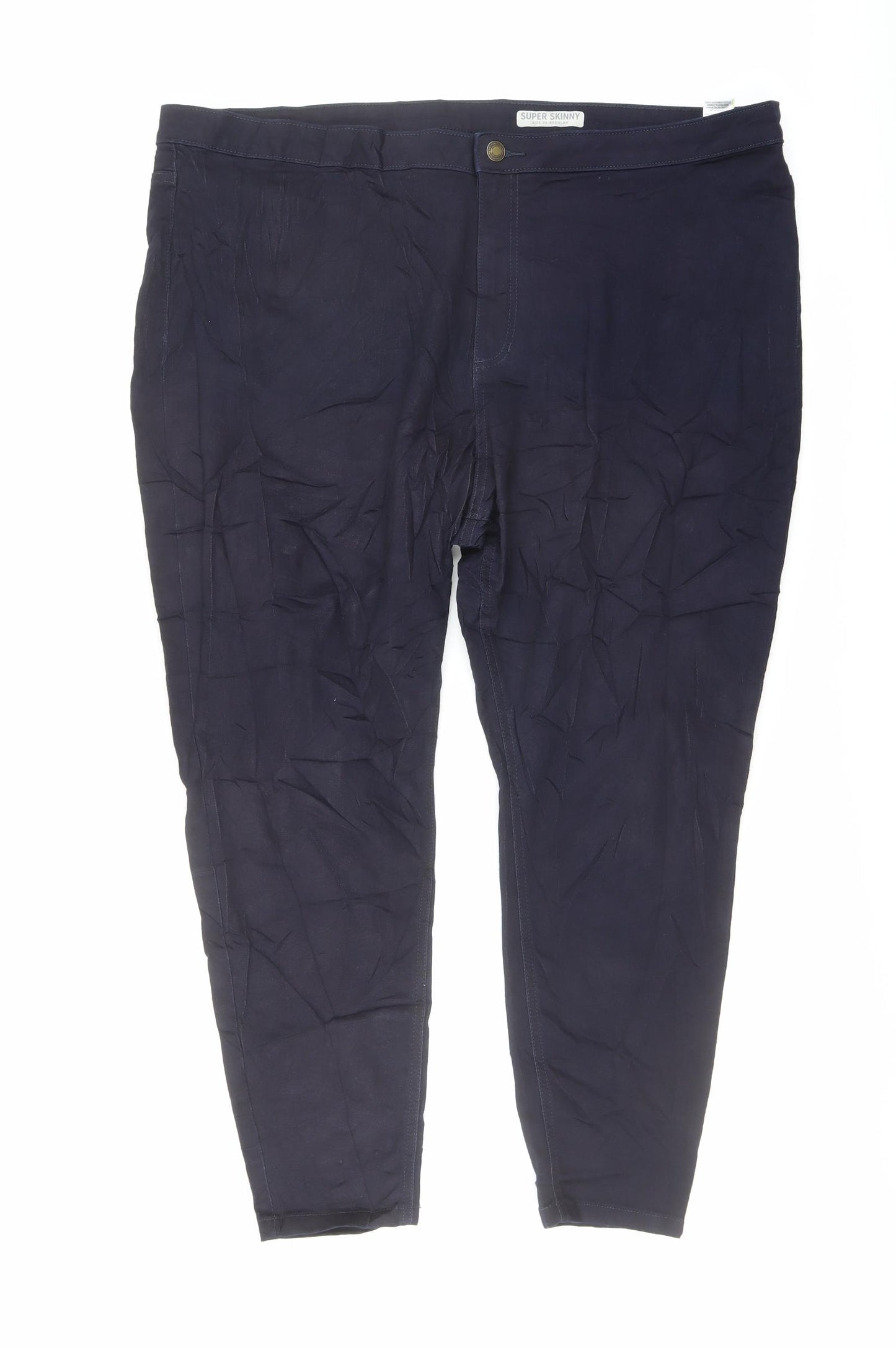 Marks and Spencer Womens Blue Cotton Skinny Jeans Size 26 L26 in Regular Button