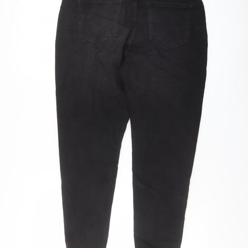 Marks and Spencer Womens Black Cotton Skinny Jeans Size 16 L26 in Regular Button