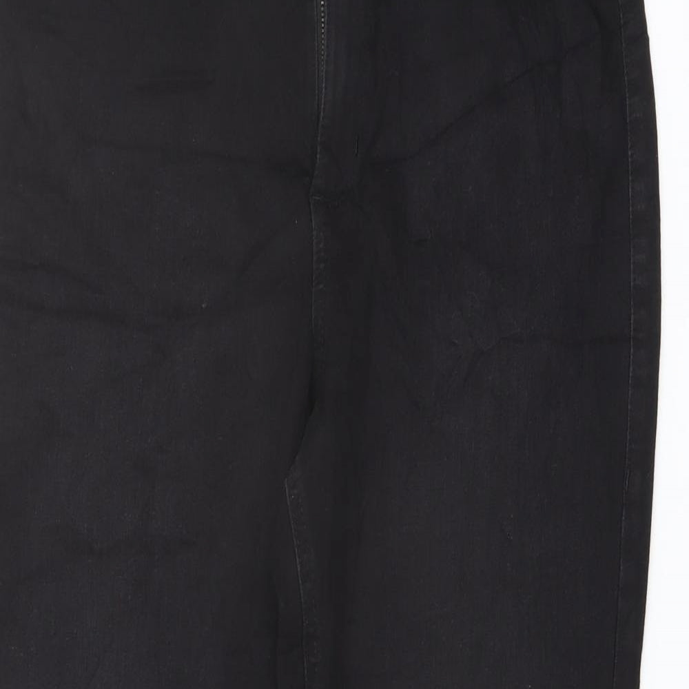 Marks and Spencer Womens Black Cotton Skinny Jeans Size 16 L26 in Regular Button