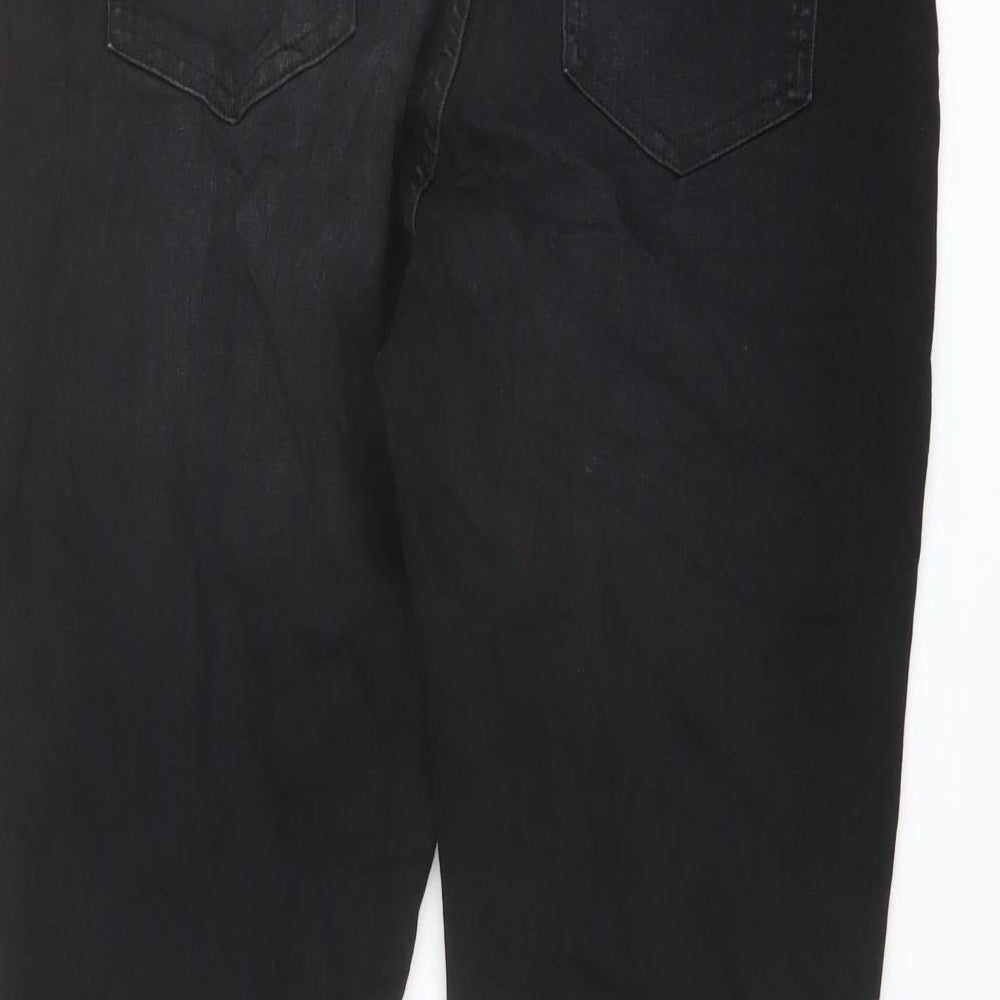 Marks and Spencer Womens Black Cotton Skinny Jeans Size 16 L26 in Regular Button