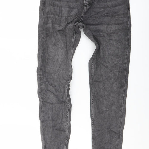 Marks and Spencer Womens Grey Cotton Skinny Jeans Size 10 L27 in Regular Button