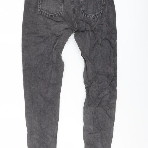 Marks and Spencer Womens Grey Cotton Skinny Jeans Size 10 L27 in Regular Button