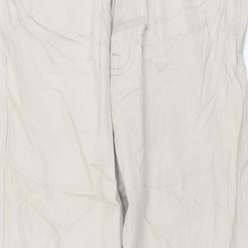 Marks and Spencer Mens Beige Cotton Straight Jeans Size 30 in L29 in Regular Button