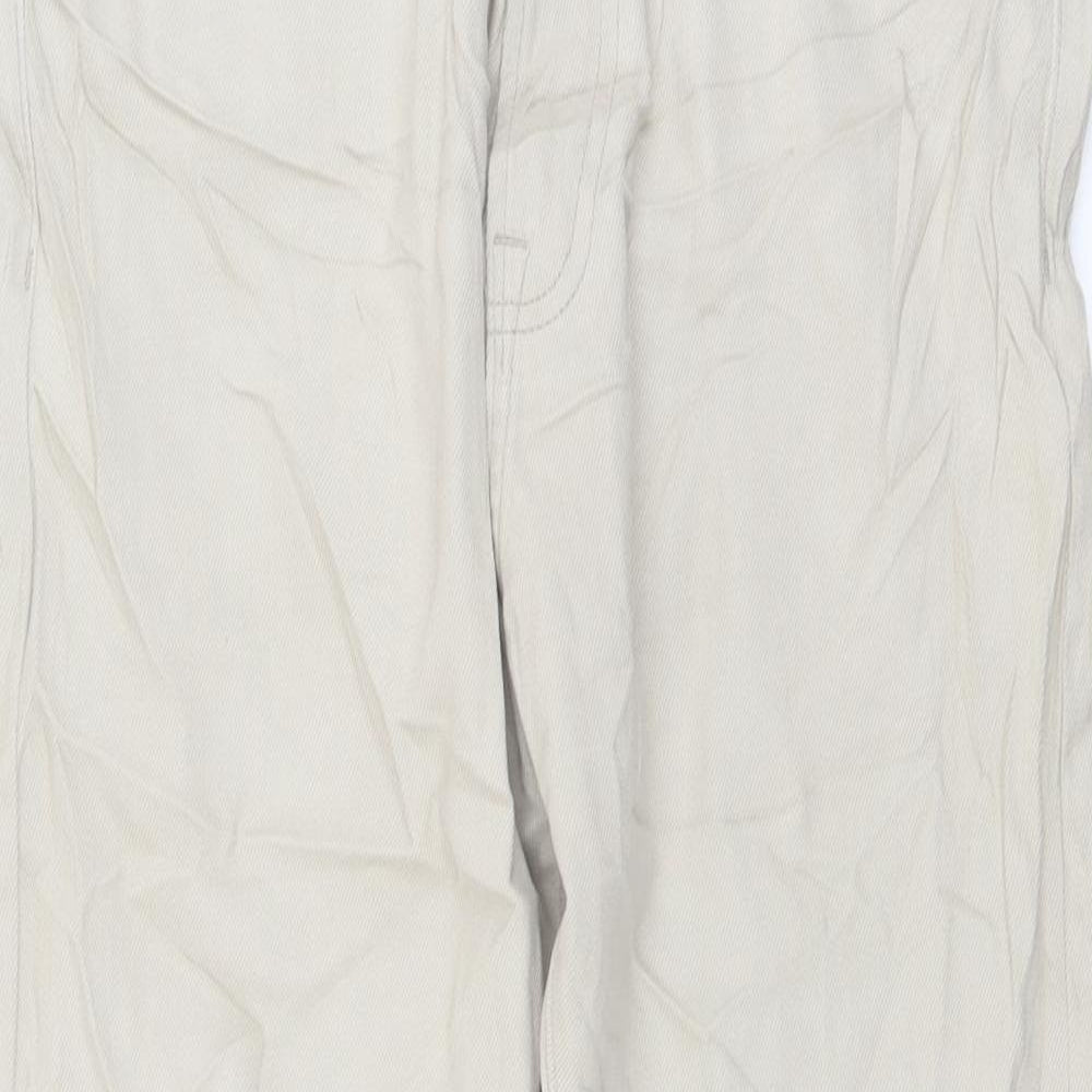 Marks and Spencer Mens Beige Cotton Straight Jeans Size 30 in L29 in Regular Button