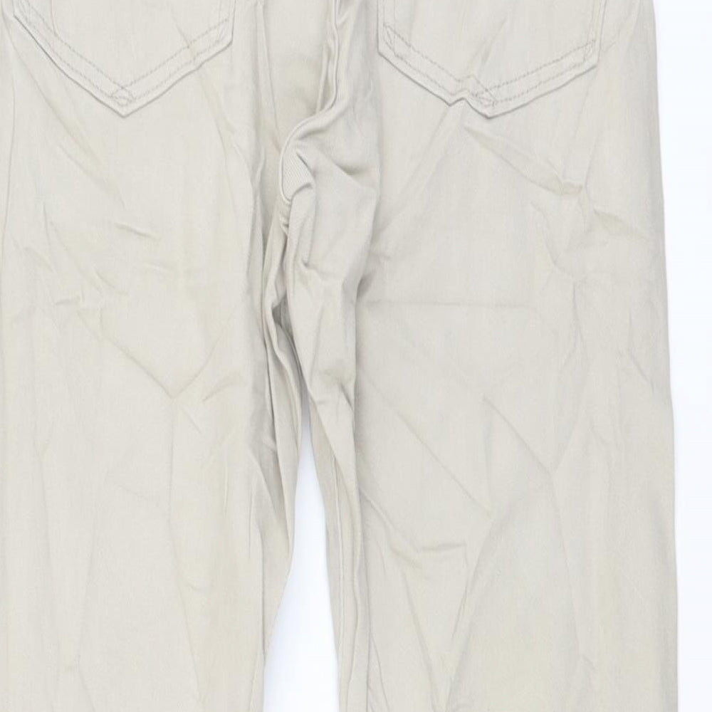 Marks and Spencer Mens Beige Cotton Straight Jeans Size 30 in L29 in Regular Button