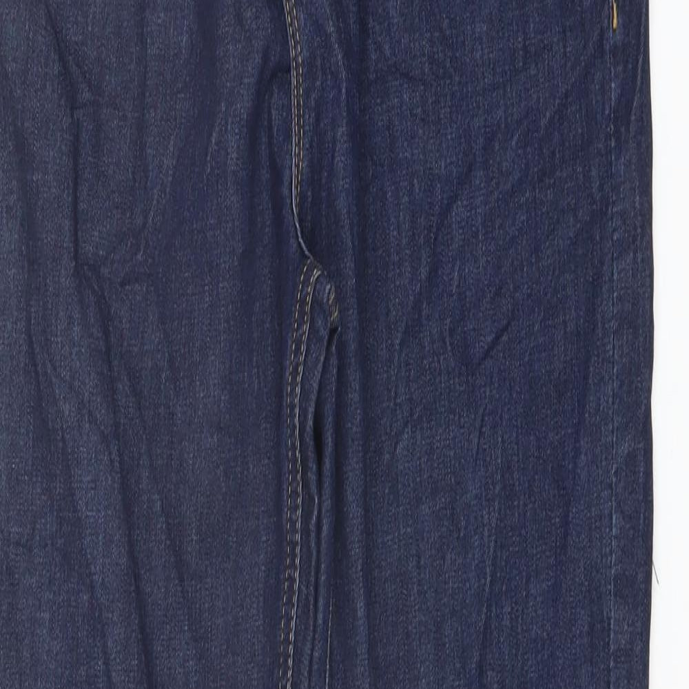 Marks and Spencer Boys Blue Cotton Straight Jeans Size 13-14 Years Regular Button