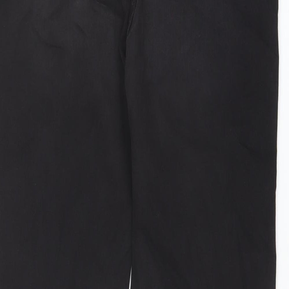 Marks and Spencer Womens Black Cotton Straight Jeans Size 16 L30 in Regular Button