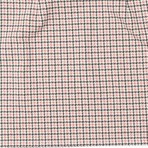 Marks and Spencer Womens Multicoloured Plaid Polyester A-Line Skirt Size 14 - Houndstooth