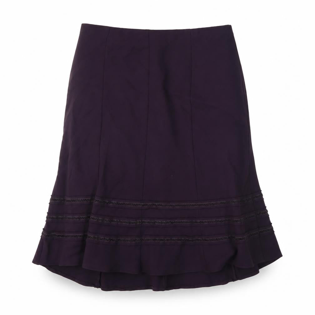 Marks and Spencer Womens Purple Polyester Flare Skirt Size 12 - Embroidery