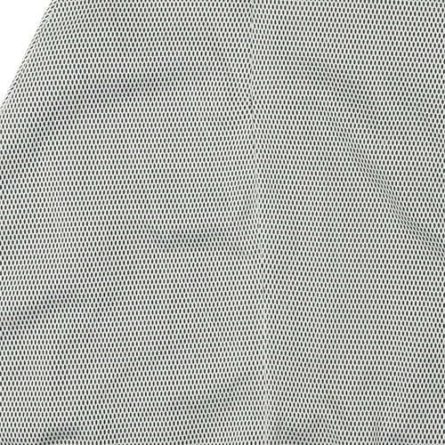 Topshop Womens White Geometric Polyester Flare Skirt Size 12 Zip