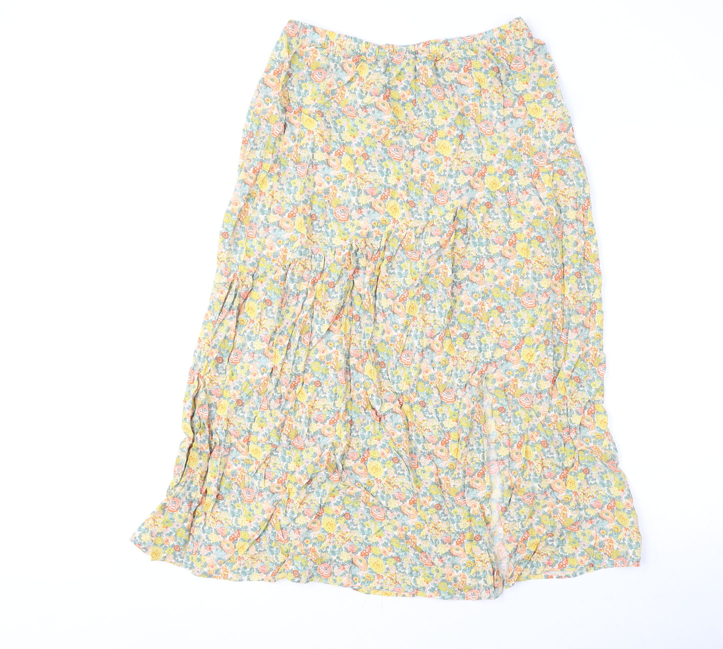 Marks and Spencer Womens Multicoloured Floral Viscose Flare Skirt Size 12