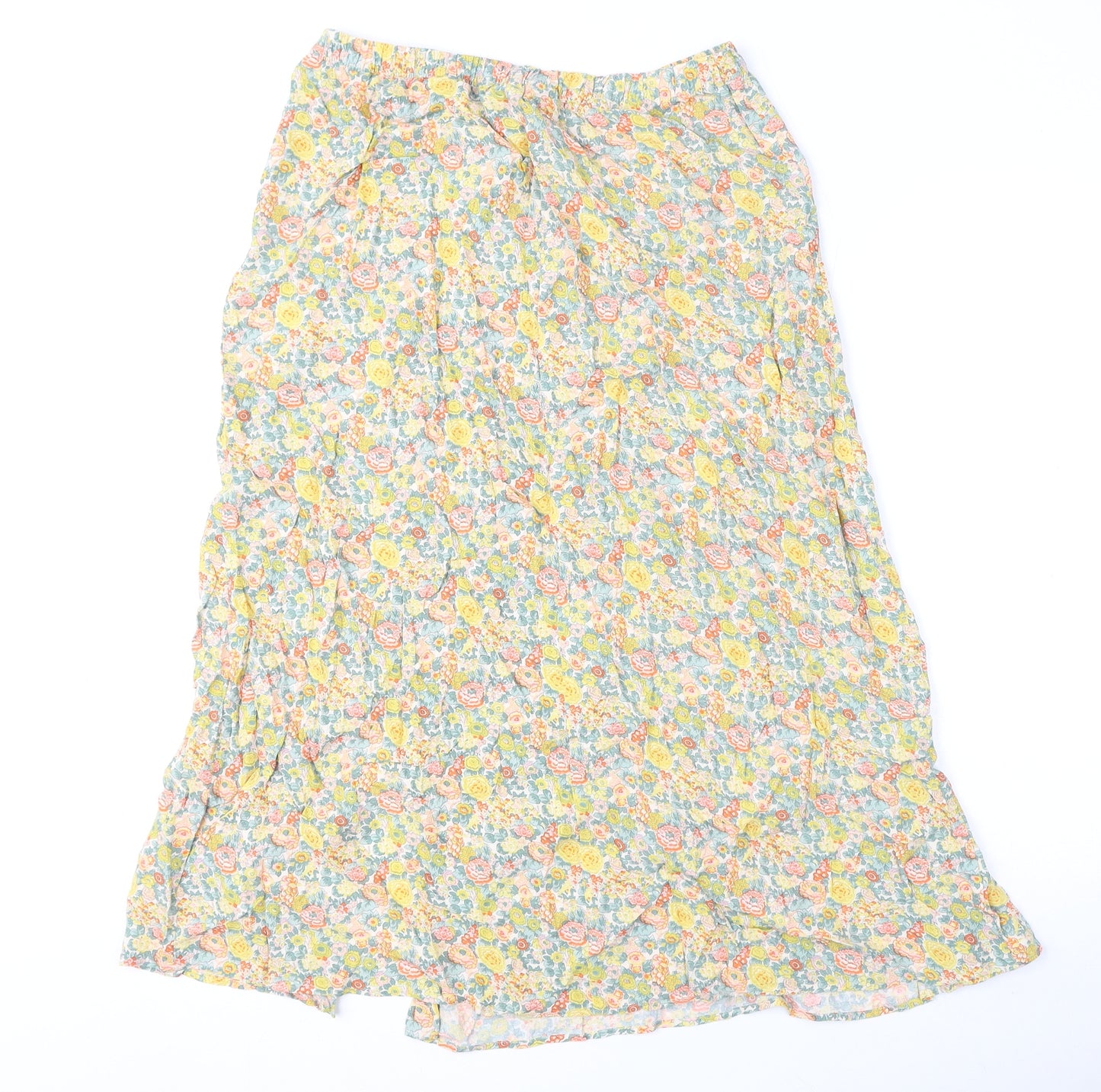 Marks and Spencer Womens Multicoloured Floral Viscose Flare Skirt Size 12