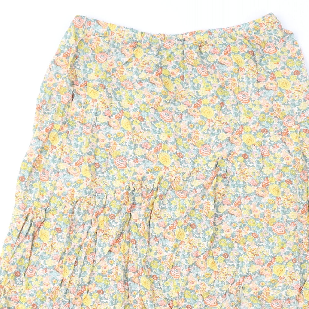 Marks and Spencer Womens Multicoloured Floral Viscose Flare Skirt Size 12