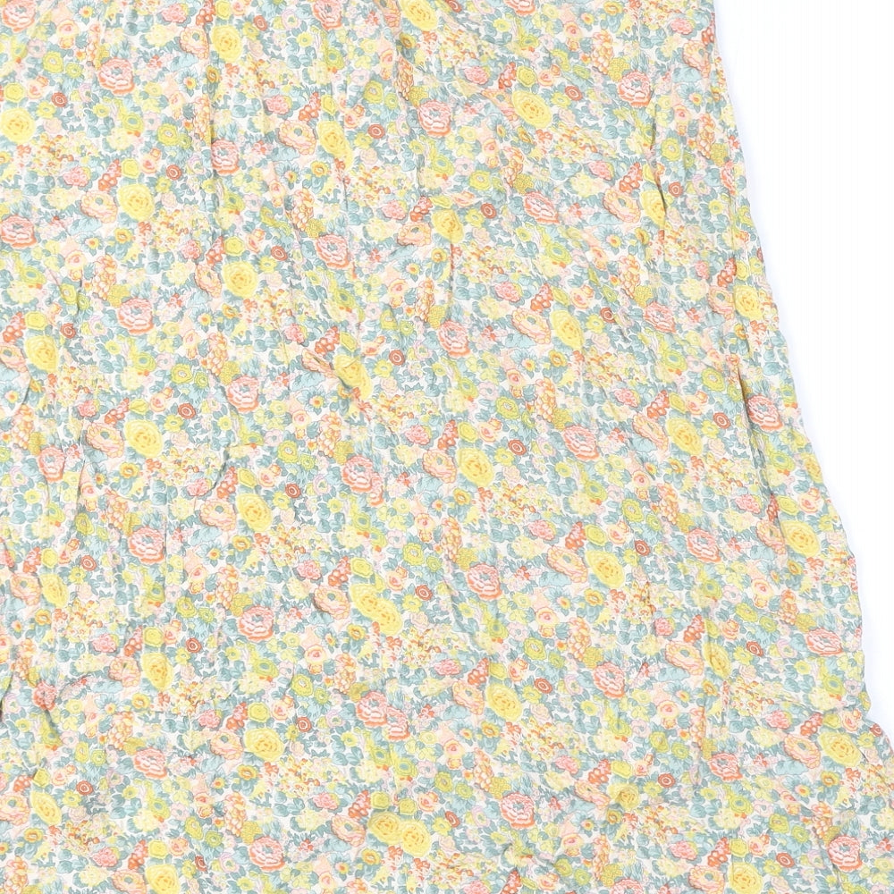 Marks and Spencer Womens Multicoloured Floral Viscose Flare Skirt Size 12