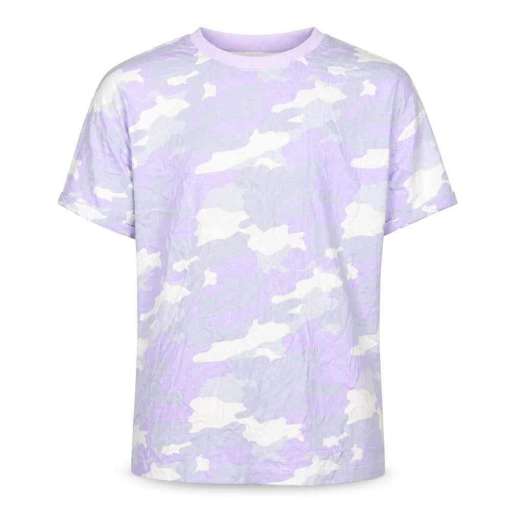 Marks and Spencer Boys Purple Camouflage Cotton Basic T-Shirt Size 11-12 Years Round Neck Pullover