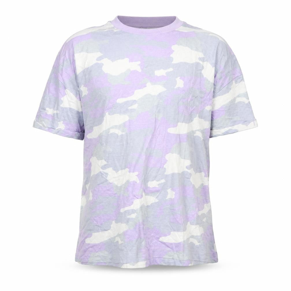 Marks and Spencer Boys Purple Camouflage Cotton Basic T-Shirt Size 10-11 Years Round Neck Pullover
