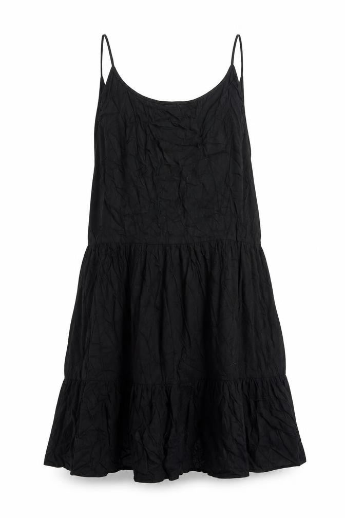 Front view of Marks & Spencer women’s black viscose a-line, size UK 12, scoop neck pullover