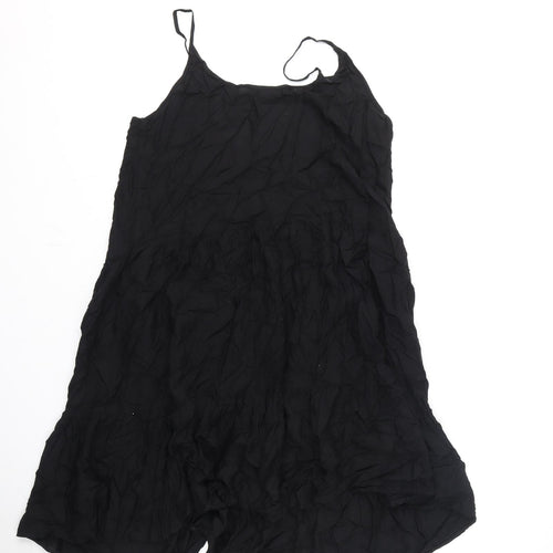 Marks and Spencer Womens Black Viscose A-Line Size 12 Scoop Neck Pullover