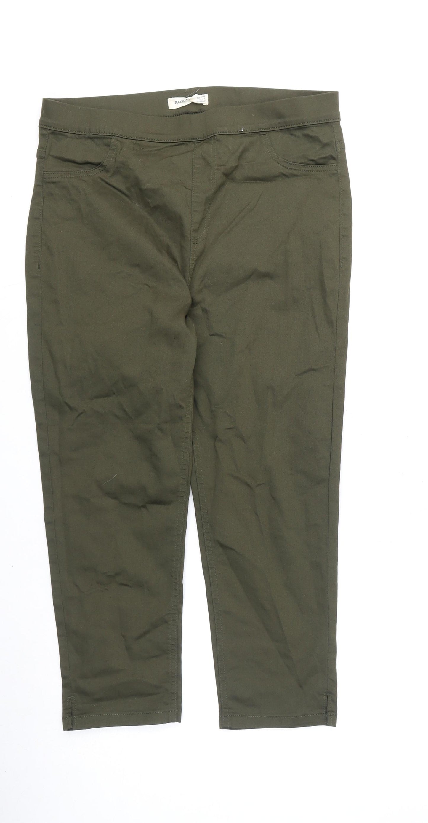 Marks and Spencer Womens Green Cotton Jegging Jeans Size 14 L21 in Regular