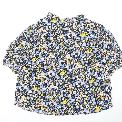 Marks and Spencer Womens Multicoloured Floral Viscose Basic Blouse Size 16 V-Neck