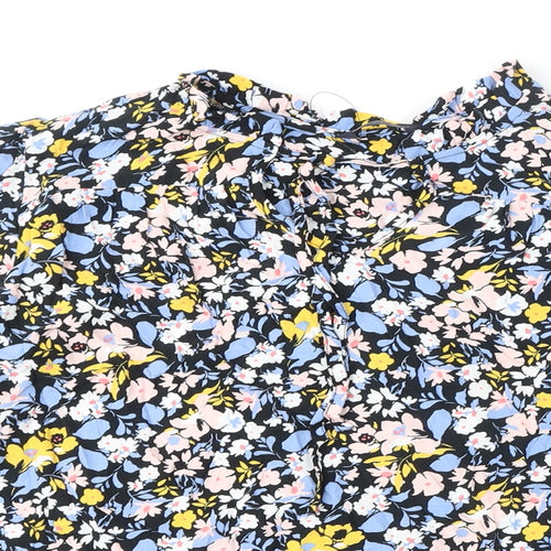 Marks and Spencer Womens Multicoloured Floral Viscose Basic Blouse Size 16 V-Neck