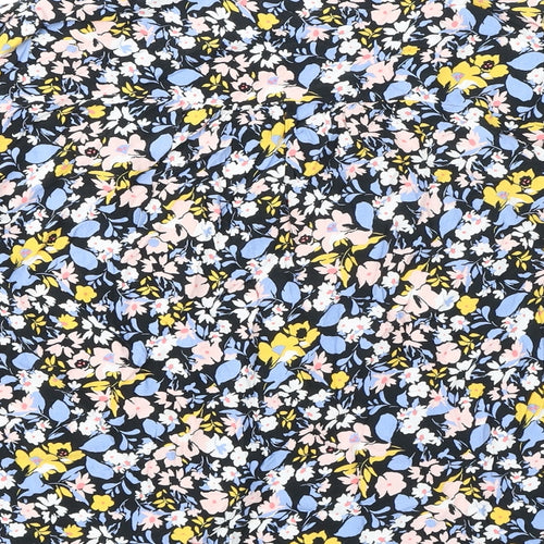 Marks and Spencer Womens Multicoloured Floral Viscose Basic Blouse Size 16 V-Neck