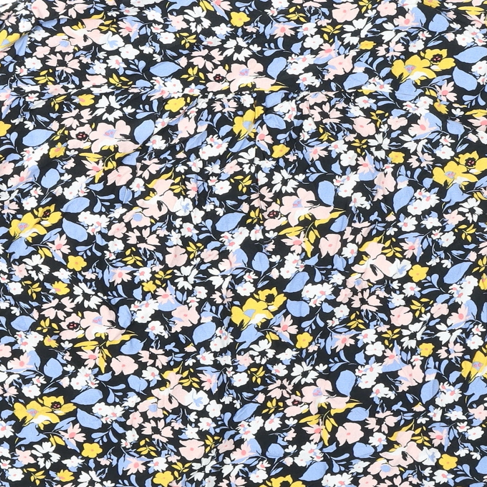 Marks and Spencer Womens Multicoloured Floral Viscose Basic Blouse Size 16 V-Neck