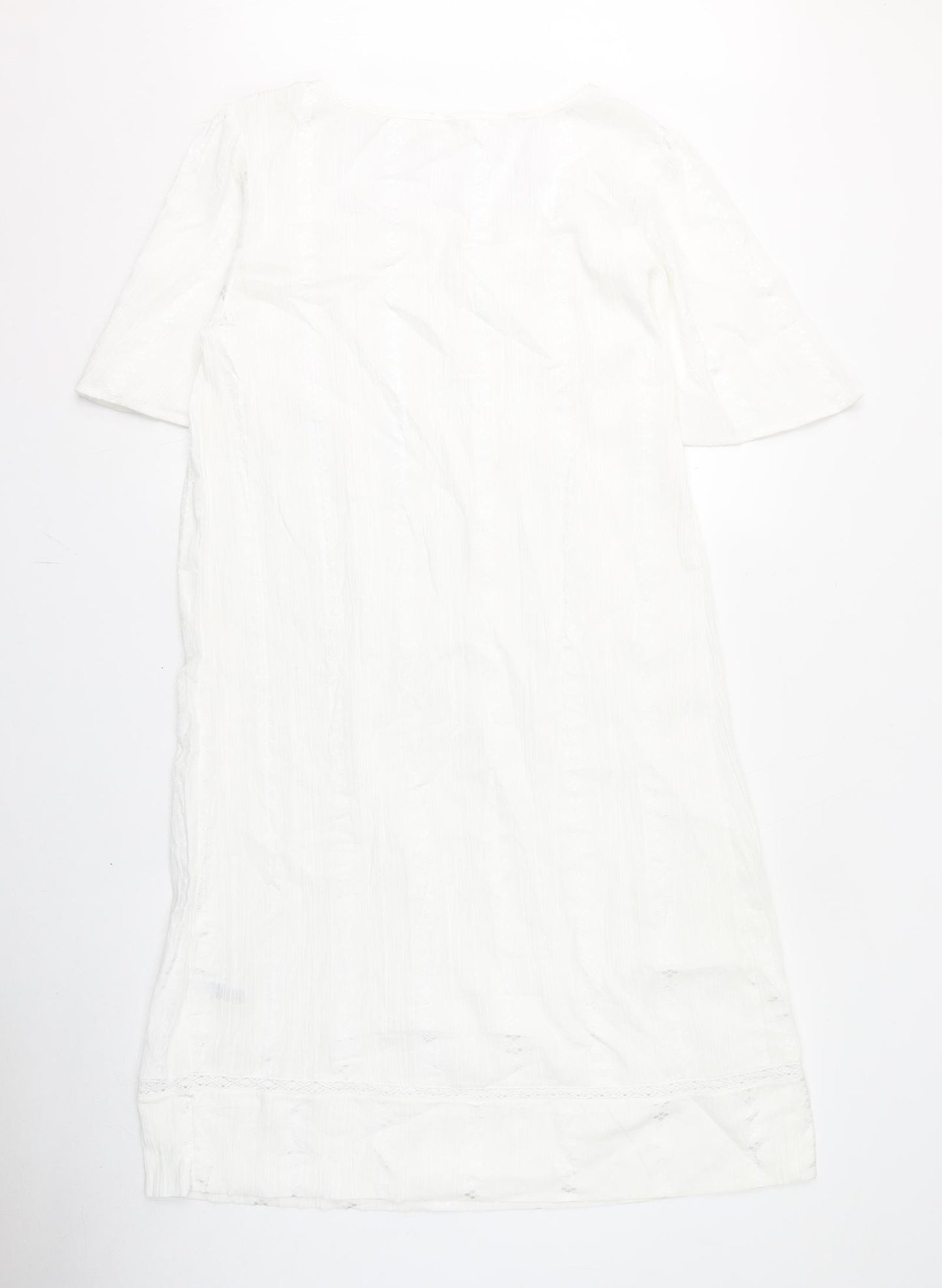 Marks and Spencer Womens White Geometric Cotton Top Dress Size 8