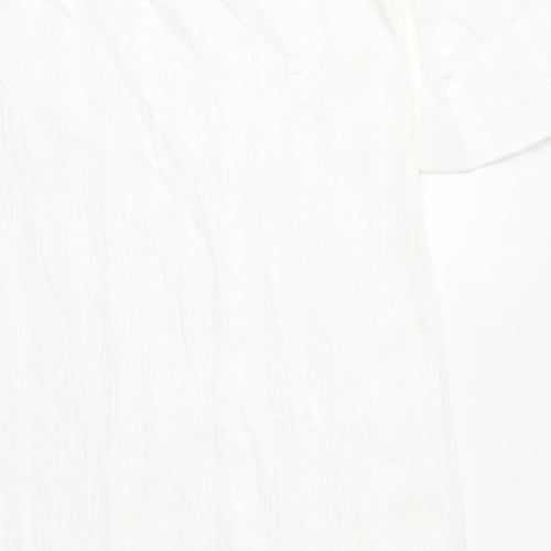 Marks and Spencer Womens White Geometric Cotton Top Dress Size 8