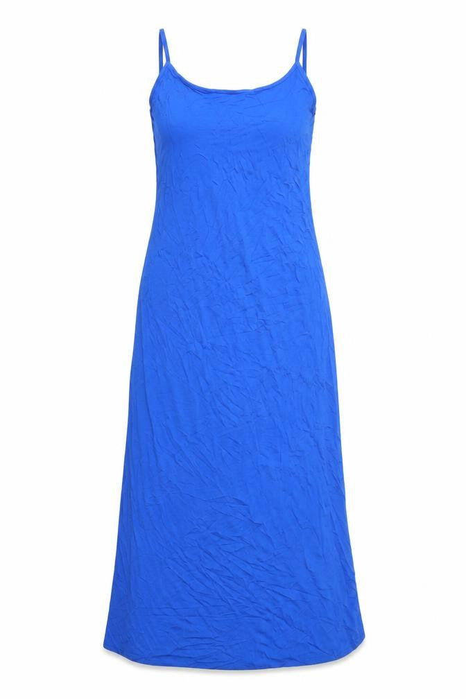 Front view of Marks & Spencer women’s blue viscose maxi, size UK 8, scoop neck pullover